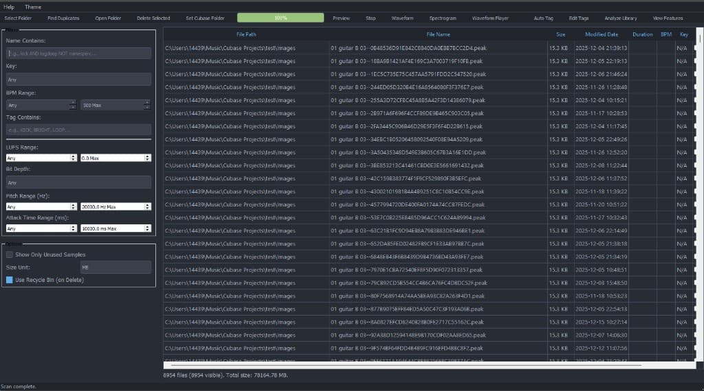 Sample Library Organizer preview